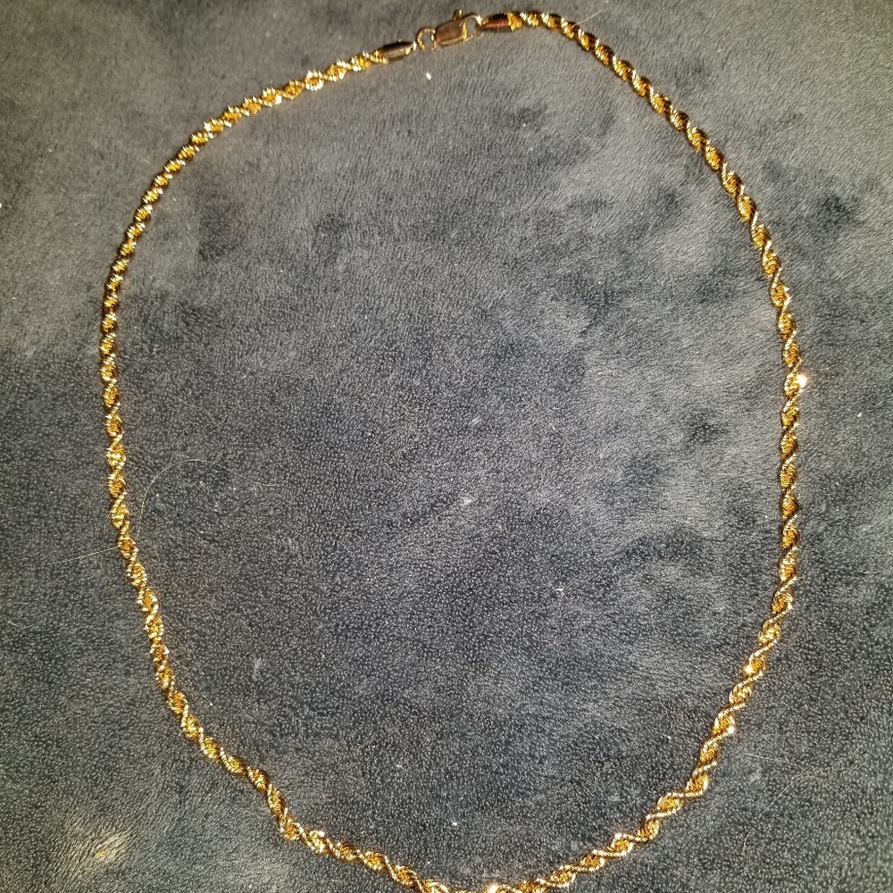 Gold Plated Rope Men's Necklace - Picture 3 of 4